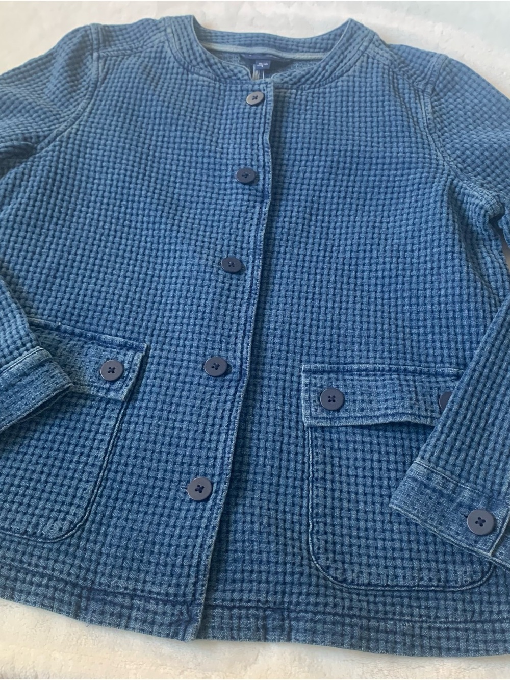 Pure Jill Indigo Field Jacket Shacket Cotton Size Small NWT